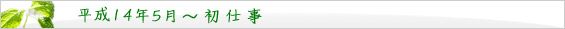 平成14年 5月~ 初仕事。